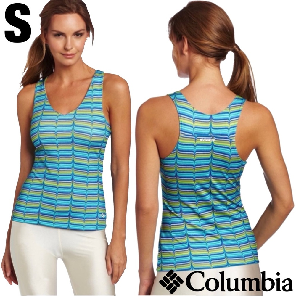 NWOT COLUMBIA Siren Splash II Omni-wick Tank Top SMALL blue green